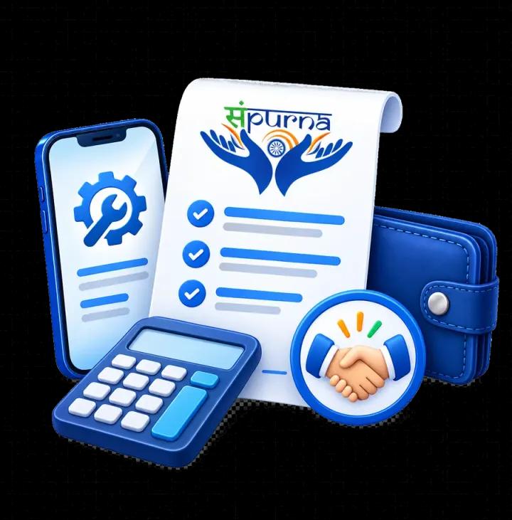 Itemised Sampurnakart repair invoice with a completed checklist